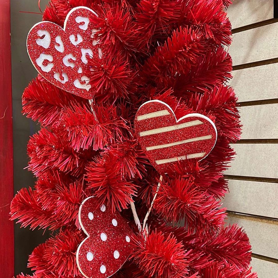 Craig Bachman Picks | Red And White Glittery Heart, 25"