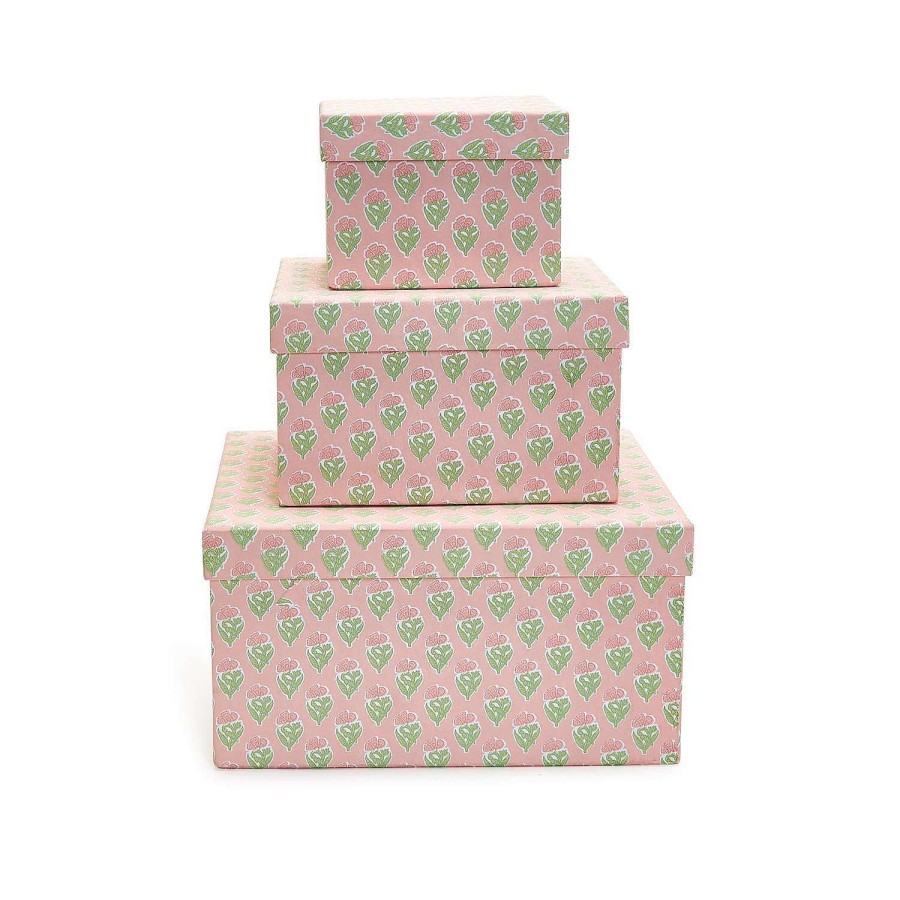 Two's Company Spring | Floral Block Print Nesting Boxes