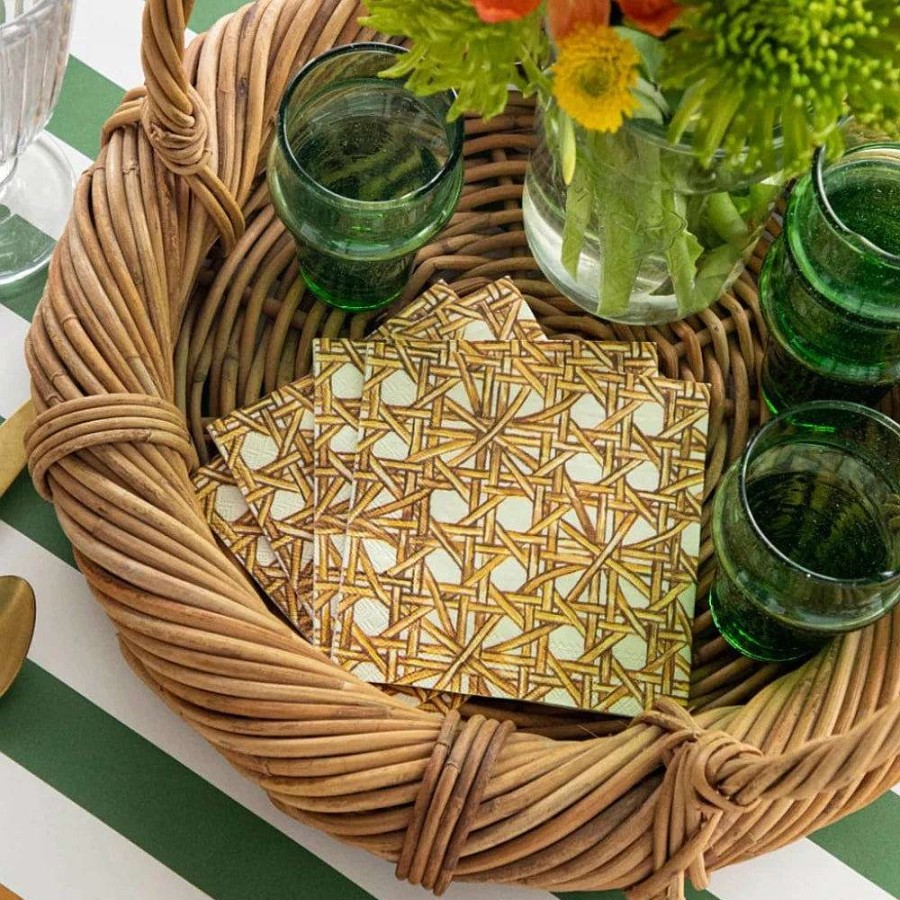 Hester & Cook Spring | Rattan Weave Cocktail Napkin Set