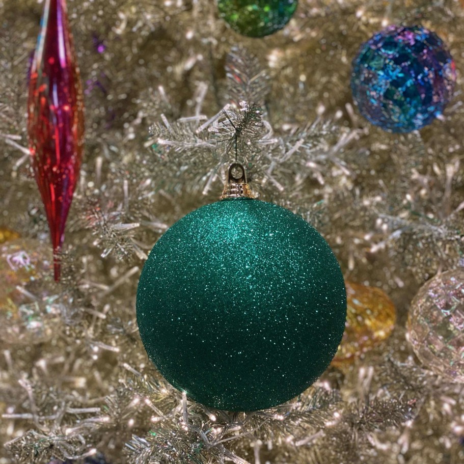 Farrisilk St. Patrick'S Day | Emerald Green Glitter Ball Ornament, 8"