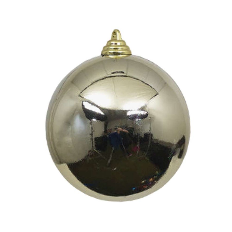 Farrisilk Ball Ornaments | Platinum Shiny Ball Ornament, 6"