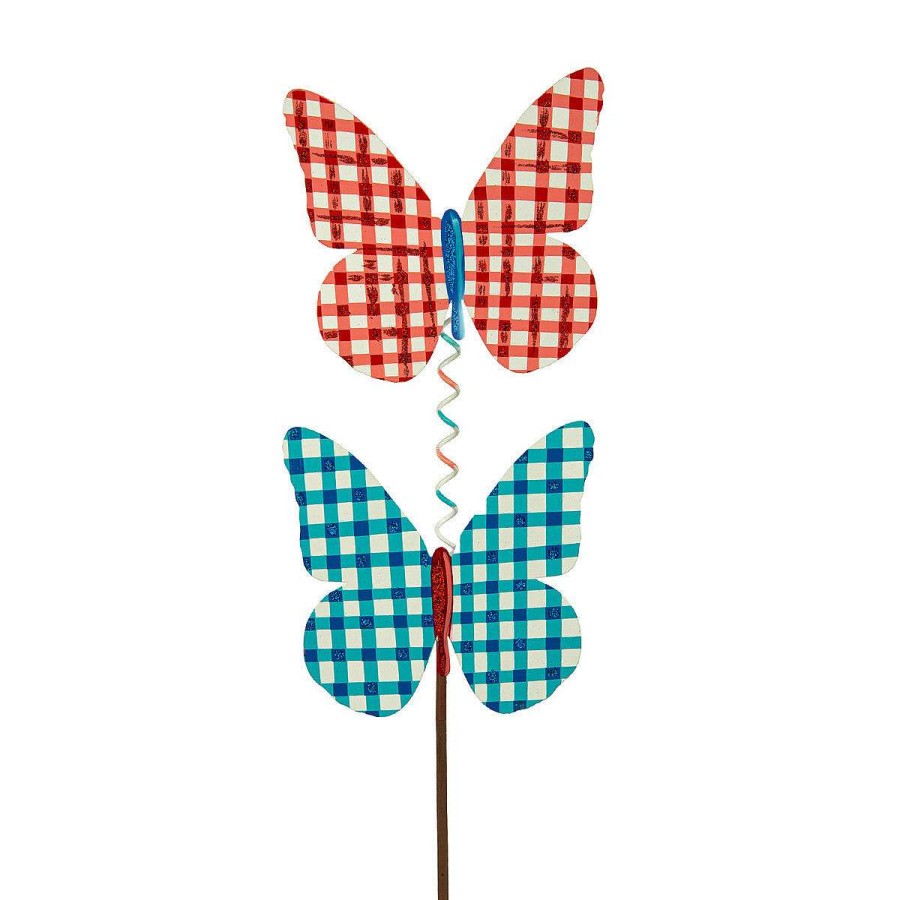 The Round Top Collection Pot Stakes | Plaid Double Butterfly