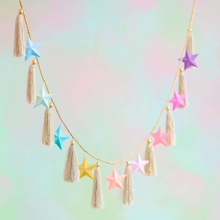 Glitterville Table Decor | Rainbow Star Garland By Glitterville