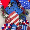 Miss Cayce's Door Decor | Patriotic Star Teardrop, Long