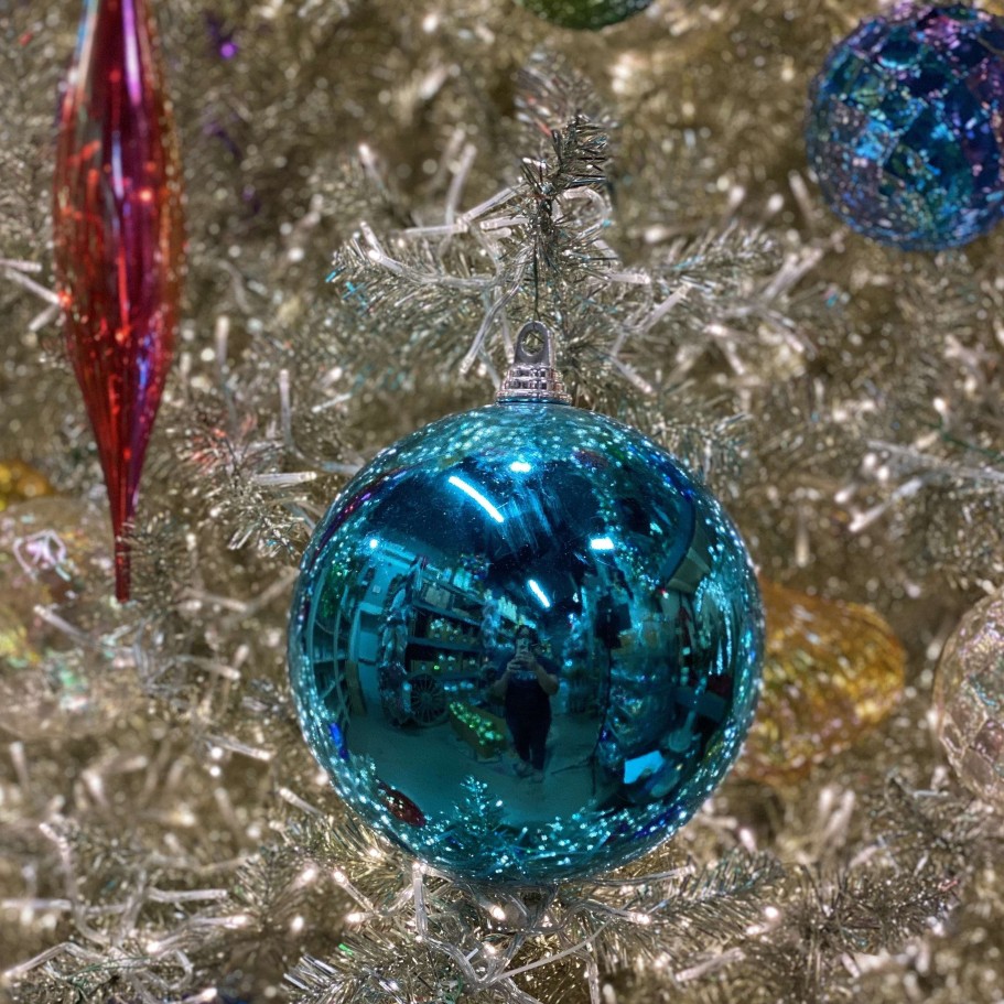 Farrisilk Ball Ornaments | Turquoise Shiny Ball Ornament, 8"