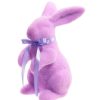 RAZ Table Decor | Pastel Purple Flocked Bunny