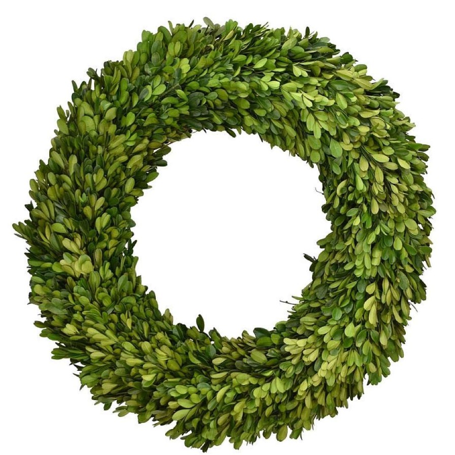 Mills Floral Company Spring | Preserved Boxwood Country Manor Wreath, 24"