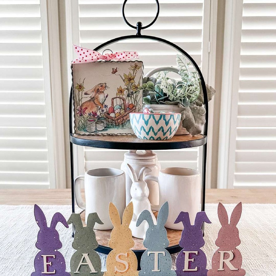 The Round Top Collection Focal Points | Vintage Pastel Bunny Centerpiece