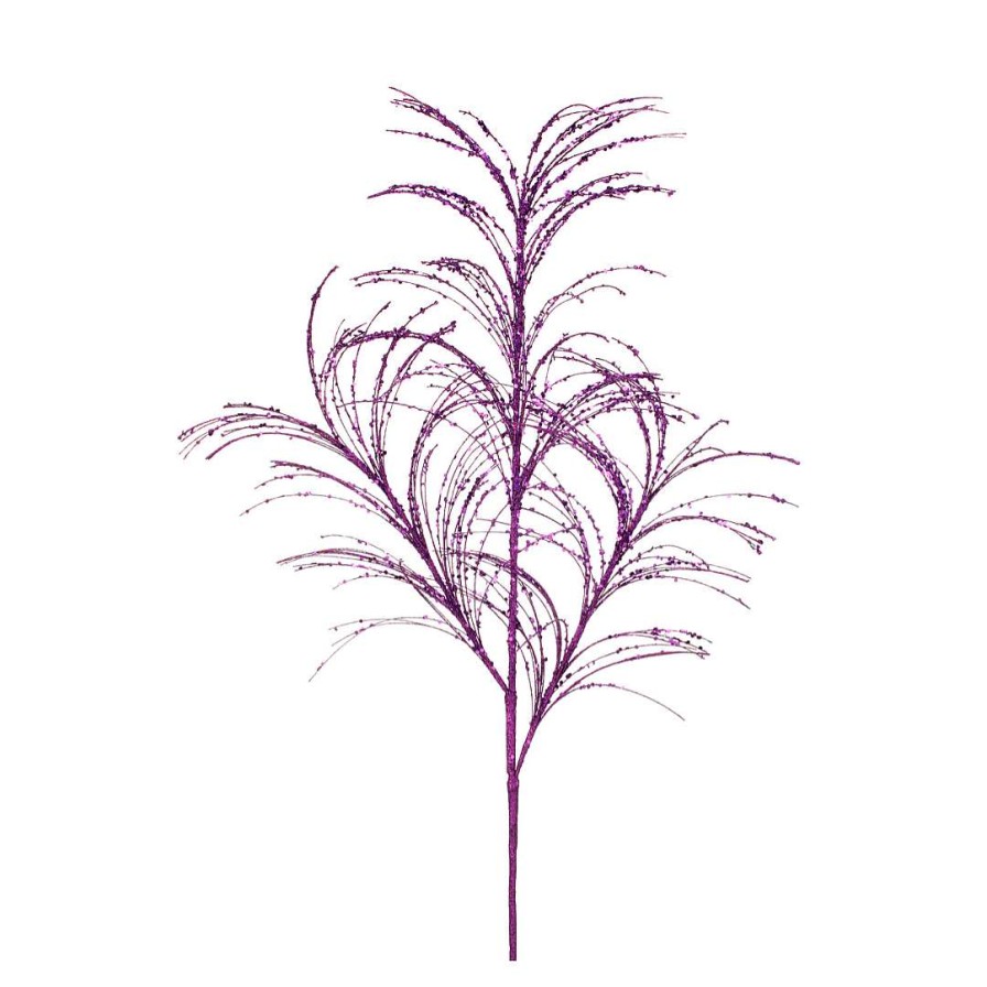 Regency Mardi Gras | Purple Glitter Sequin Pampas Grass Spray, 34"