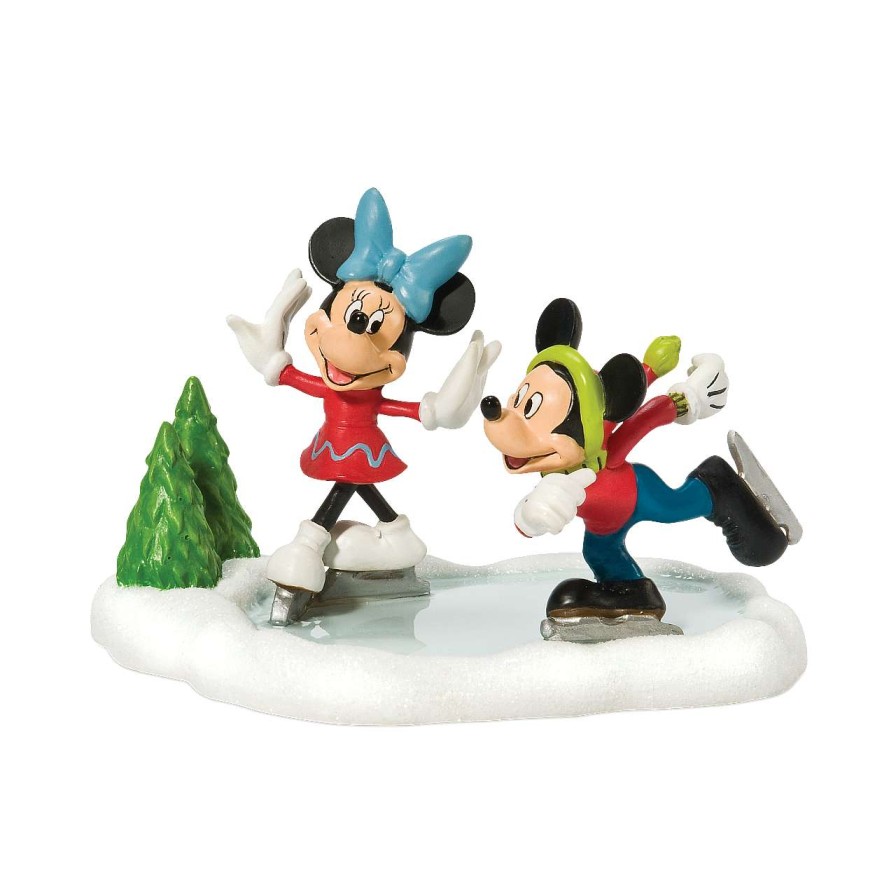 Department 56 Table Decor | Mickey & Minnie Go Skating, Dept. 56 Village