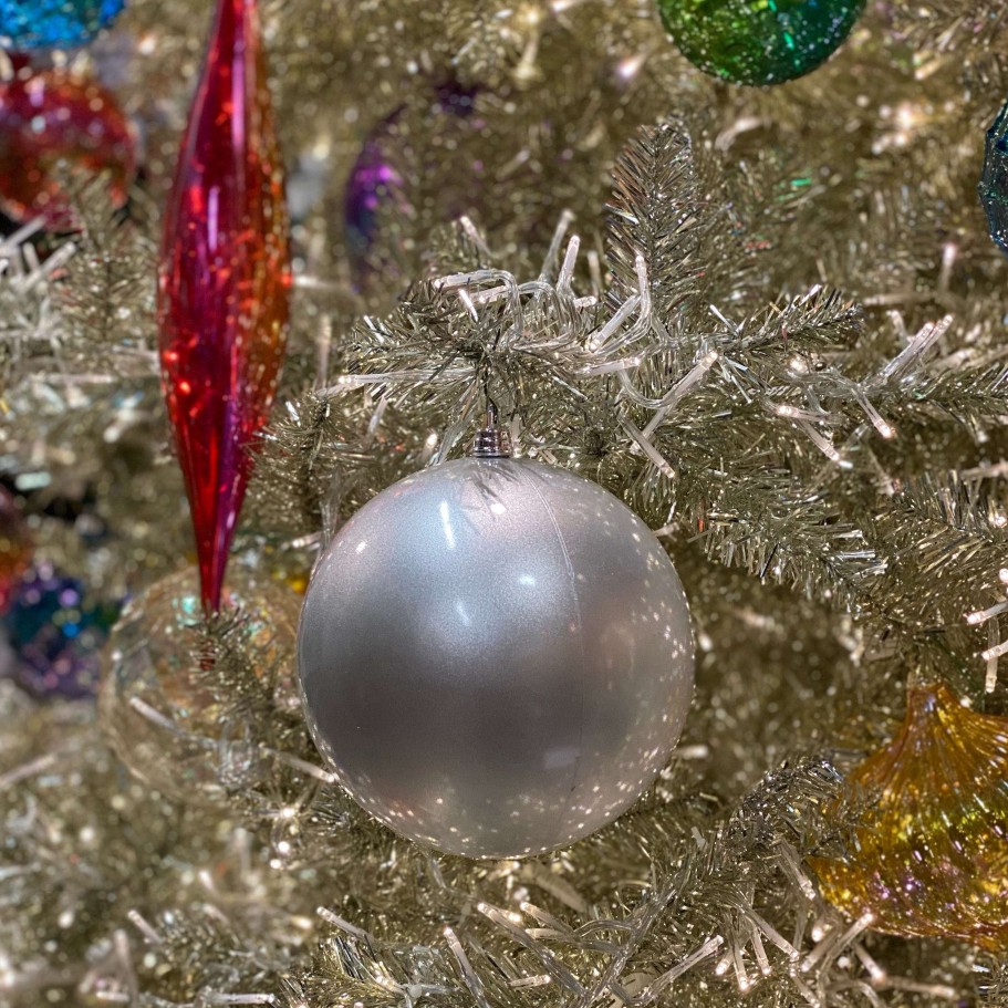 Farrisilk Ball Ornaments | Silver Candy Apple Ball Ornament, 4"