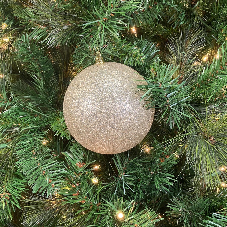 Farrisilk Ball Ornaments | Platinum Glitter Ball Ornament, 4"