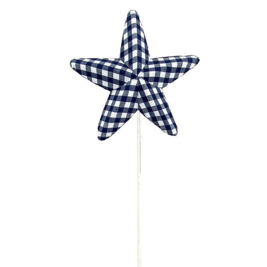 Liberty Floral Picks | Blue Gingham Star Pick