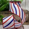 D. Stevens Ribbon | Patriotic Glitter Wave On White Ribbon 2.5"X 10Yd