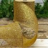 D. Stevens Ribbon | Gold Glitter Mesh Ribbon, 4" X 10Yd