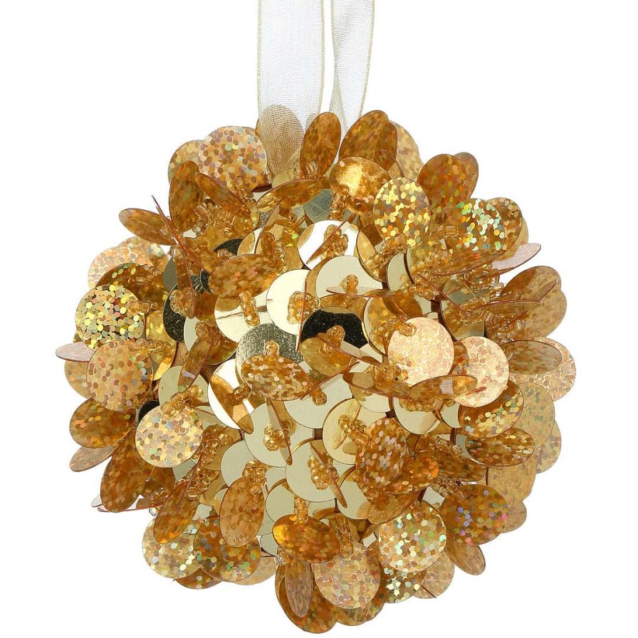 Regency St. Patrick'S Day | Gold Sequin Retro Ball Ornament