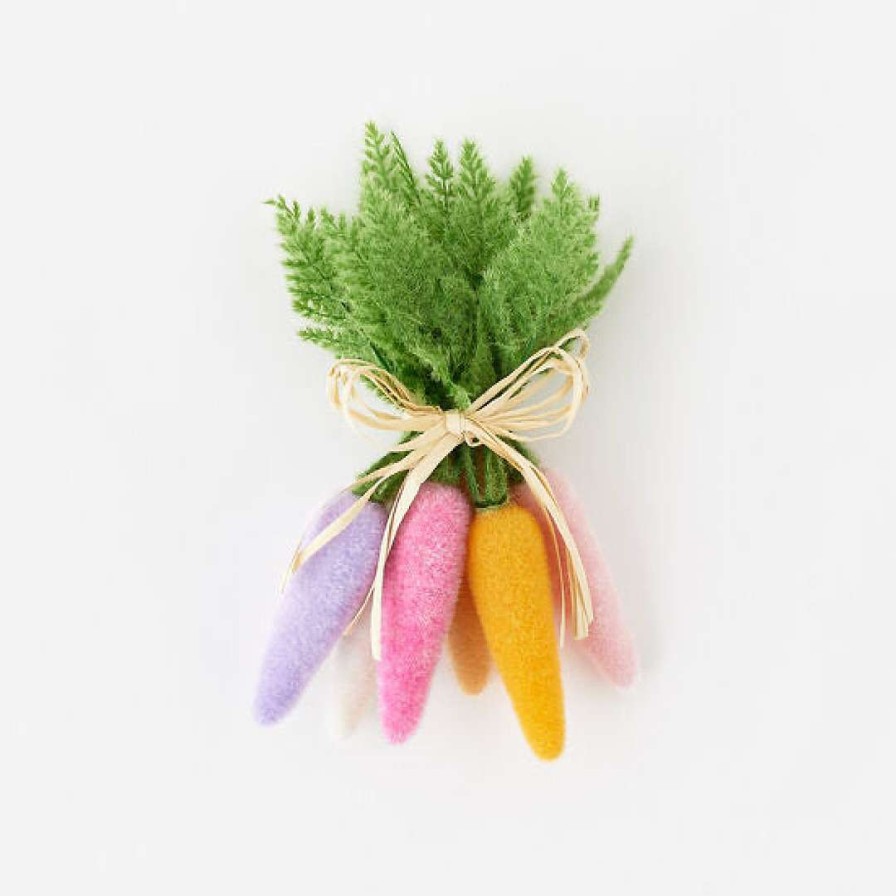 180 Degrees Figurines | Flocked Colored Carrot Cluster