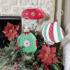 The Round Top Collection Pot Stakes | All Glitter Red Poinsettia Stake