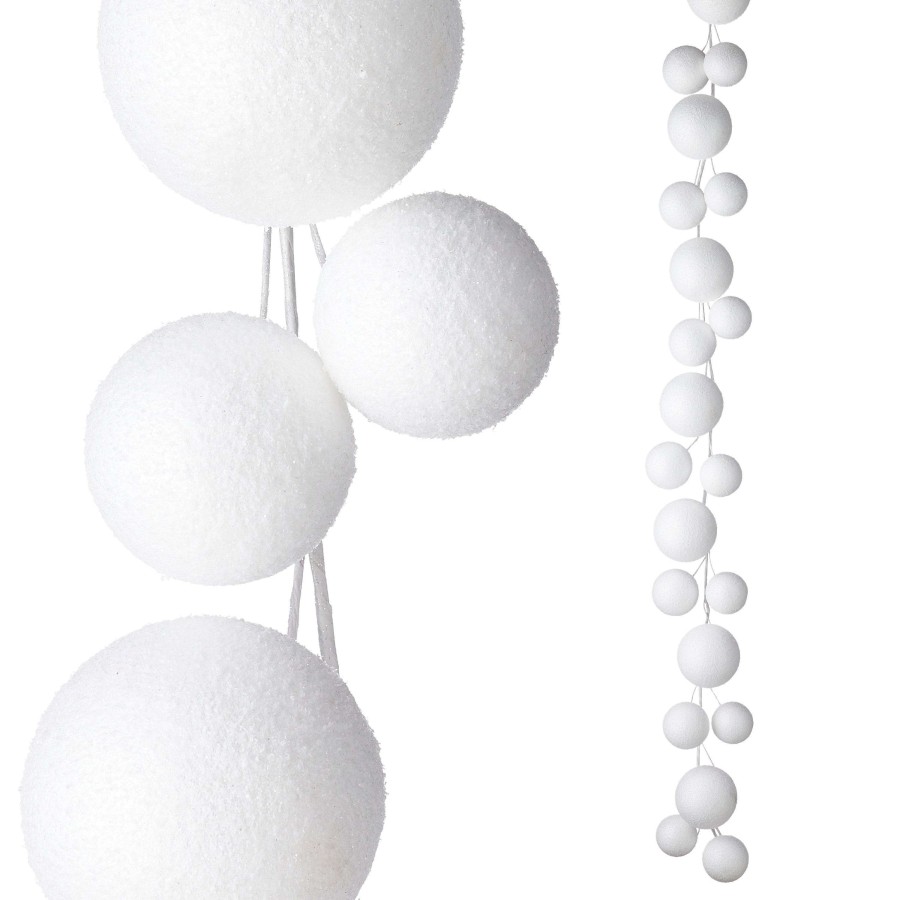 RAZ Winter | Snowball Ball Garland, 5.5'