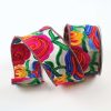 Farrisilk Ribbon | Hand Embroidered Folk Art Floral Ribbon 4"X10Yd