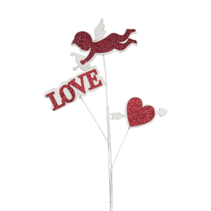 Craig Bachman Floral | Glitter Cupid Pick, 25"