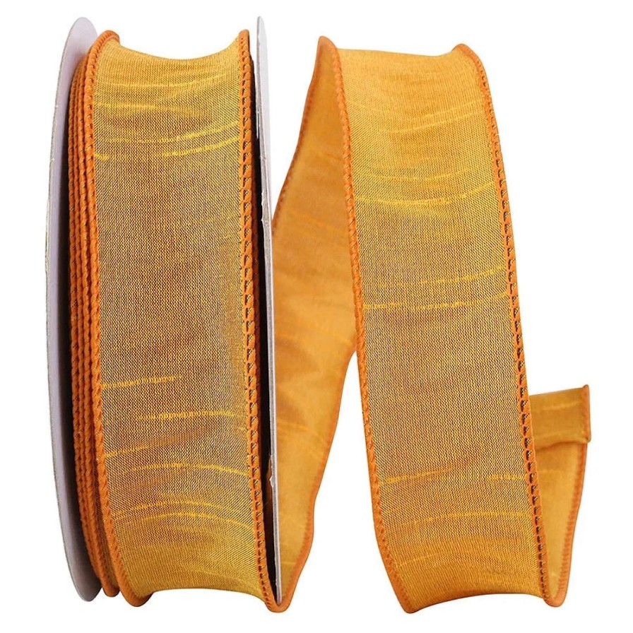 Reliant Ribbon Spring Ribbon | Yellow Gold Dupioni Ribbon, 1.5" X 20Yd