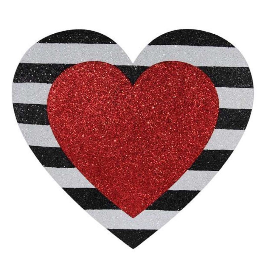 Craig Bachman Signs | Striped Glitter Heart