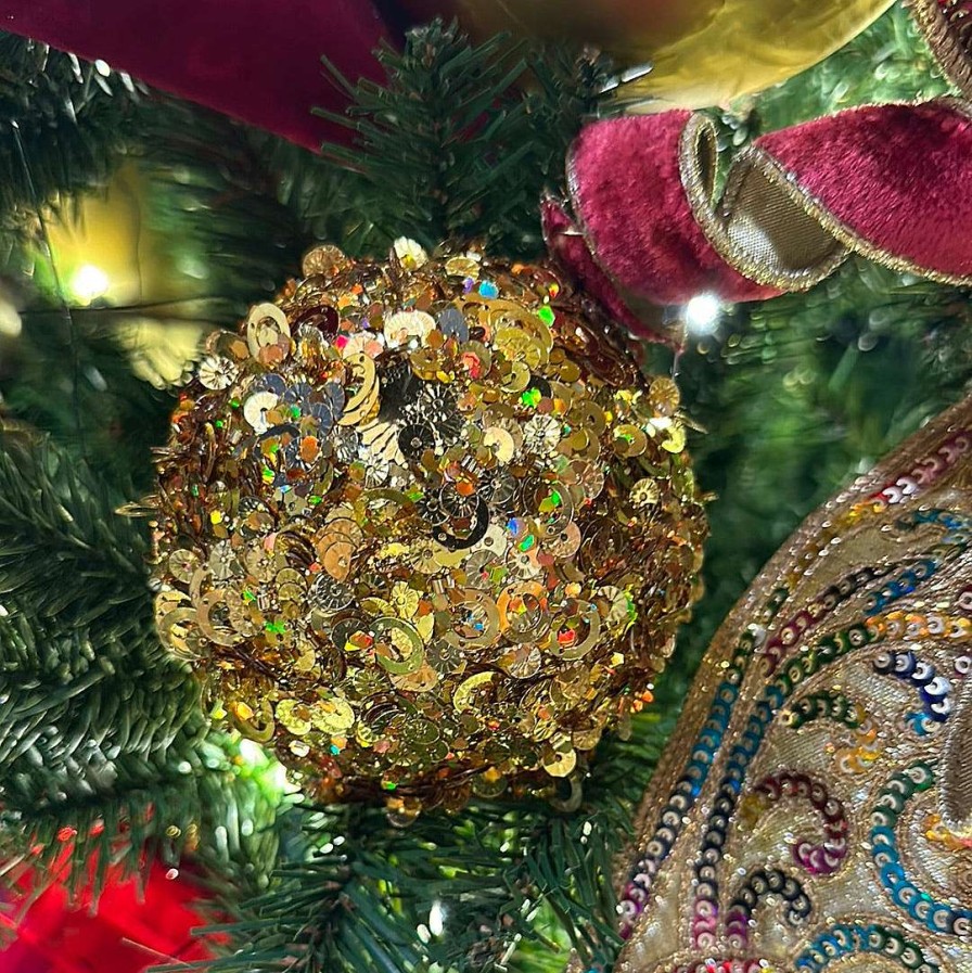 Craig Bachman Mardi Gras | Gold Sequin Glitter Ornament