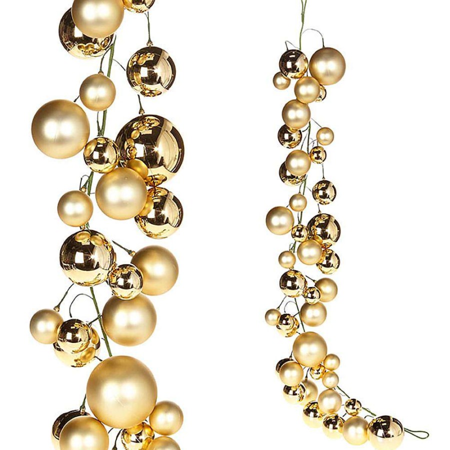 RAZ Happy New Year | Gold Ball Garland, 4'