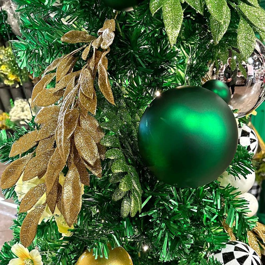 Farrisilk Mardi Gras | Emerald Green Matte Ball Ornament, 6"