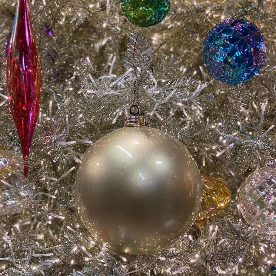 Farrisilk Ball Ornaments | Platinum Candy Apple Ball Ornament, 6"