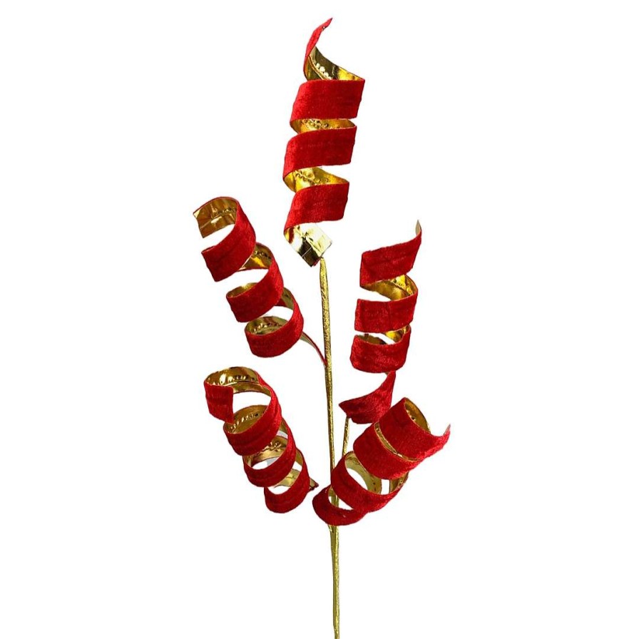 Liberty Floral Floral | Red And Gold Curly Spray