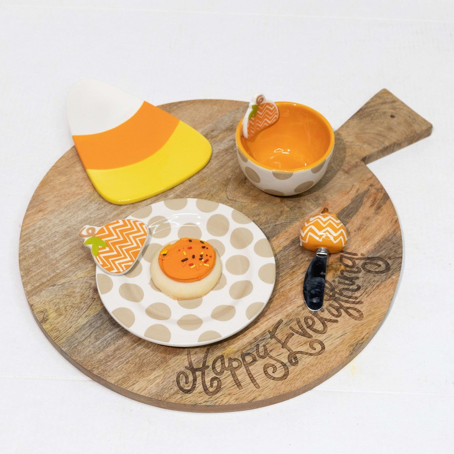 Coton Colors Kitchen & Dining | Chevron Pumpkin Embellishment Plate By Happy Everything!