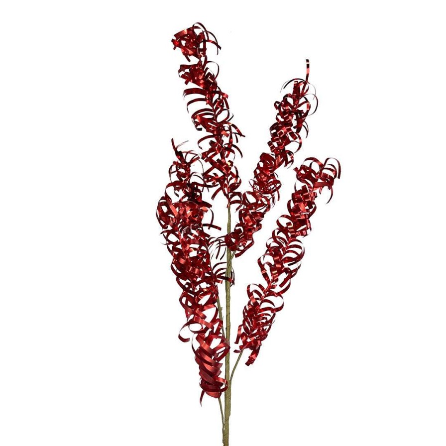 Direct Export Co. Floral | Red Metallic Tinsel Spray