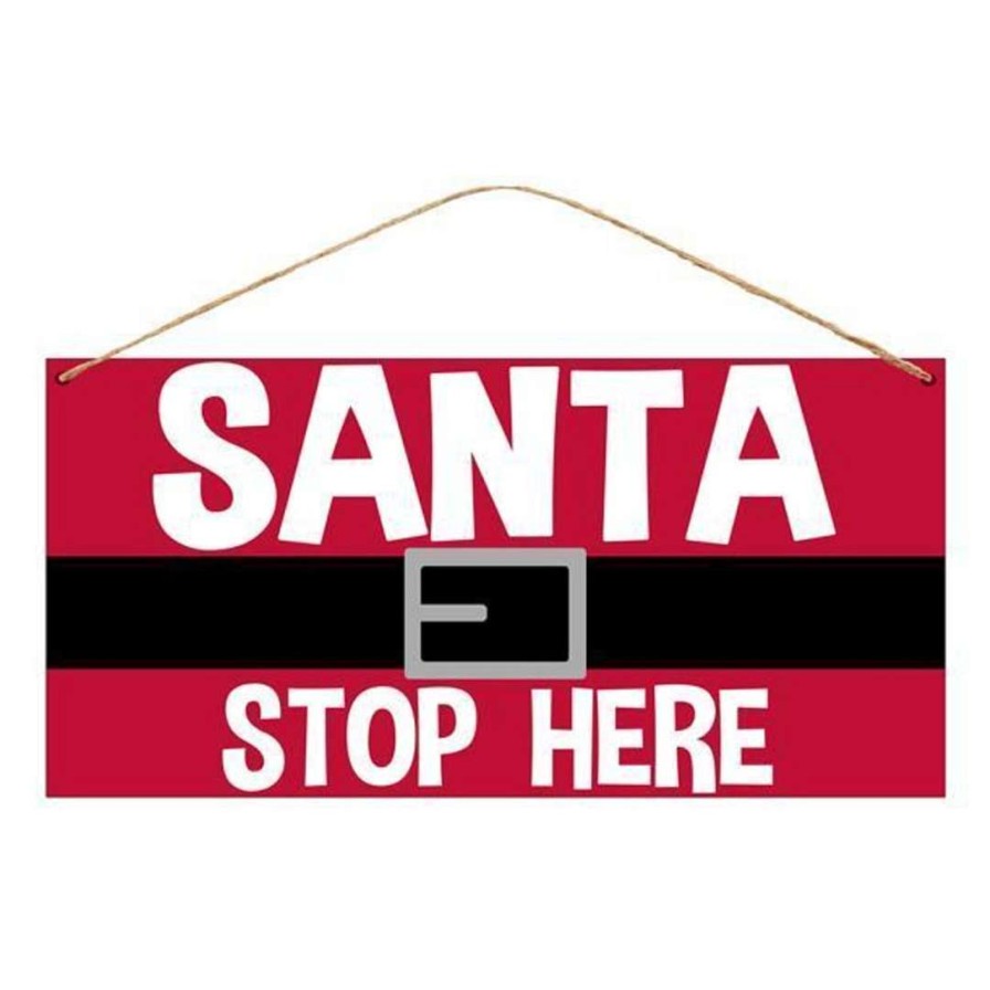 Craig Bachman Table Decor | Santa Stop Here Sign