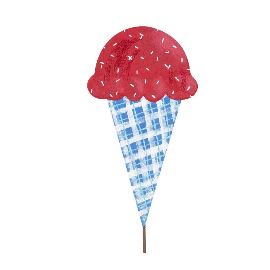 The Round Top Collection Pot Stakes | Patriotic Ice Cream Cone