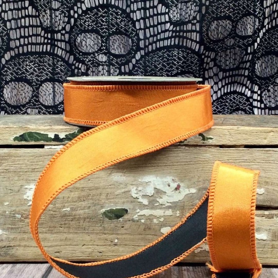 D. Stevens Halloween | Orange And Black Double-Sided Ribbon, 1.5" X 10Yd