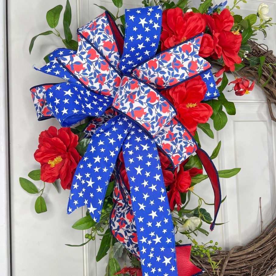 Miss Cayce's Door Decor | Blooming Patriotism Wreath