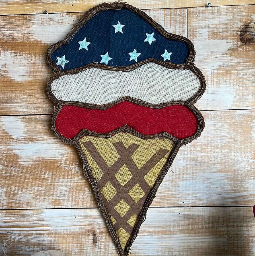 Liberty Floral Hanging Decor | Red, White And Blue Ice Cream Burlee