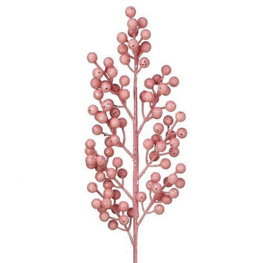 Regency Floral | Blush Glittered Cluster Berry Spray, 24"