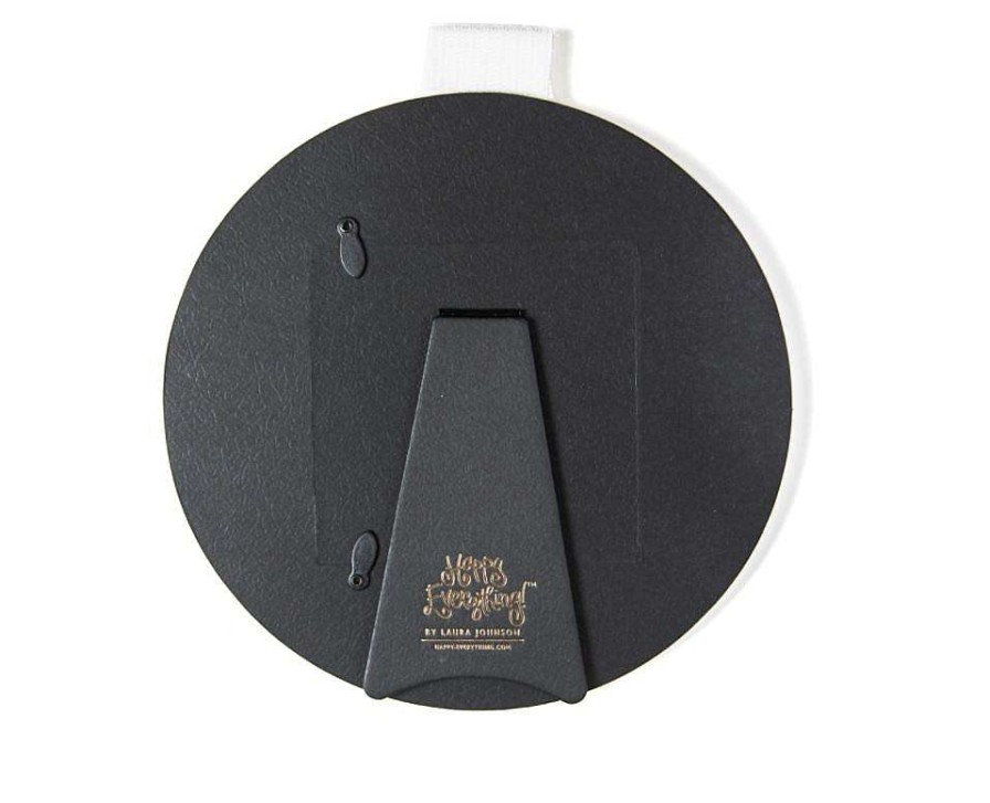 Happy Everything Table Decor | Neutral Medium Stripe Round Frame By Happy Everything!
