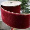 D. Stevens Ribbon | Red Lush Velvet Metallic Gold Back Ribbon, 2.5" X 10Yd