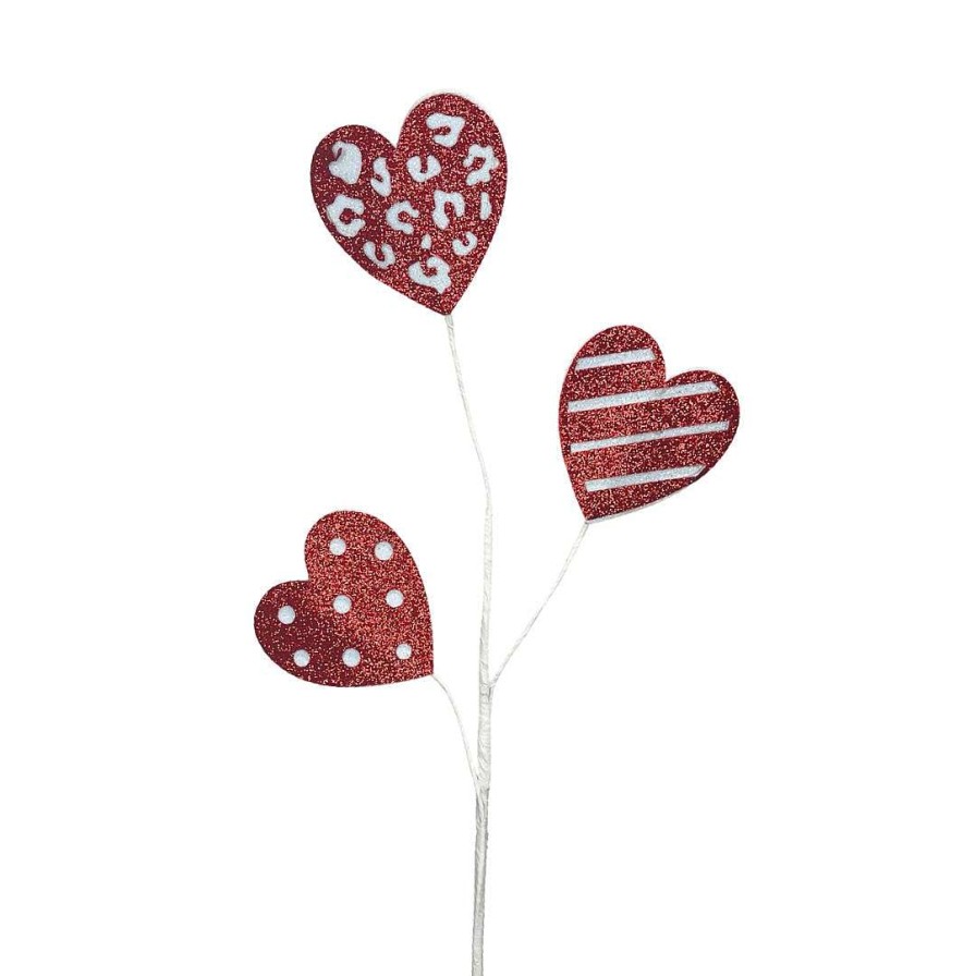 Craig Bachman Picks | Red And White Glittery Heart, 25"