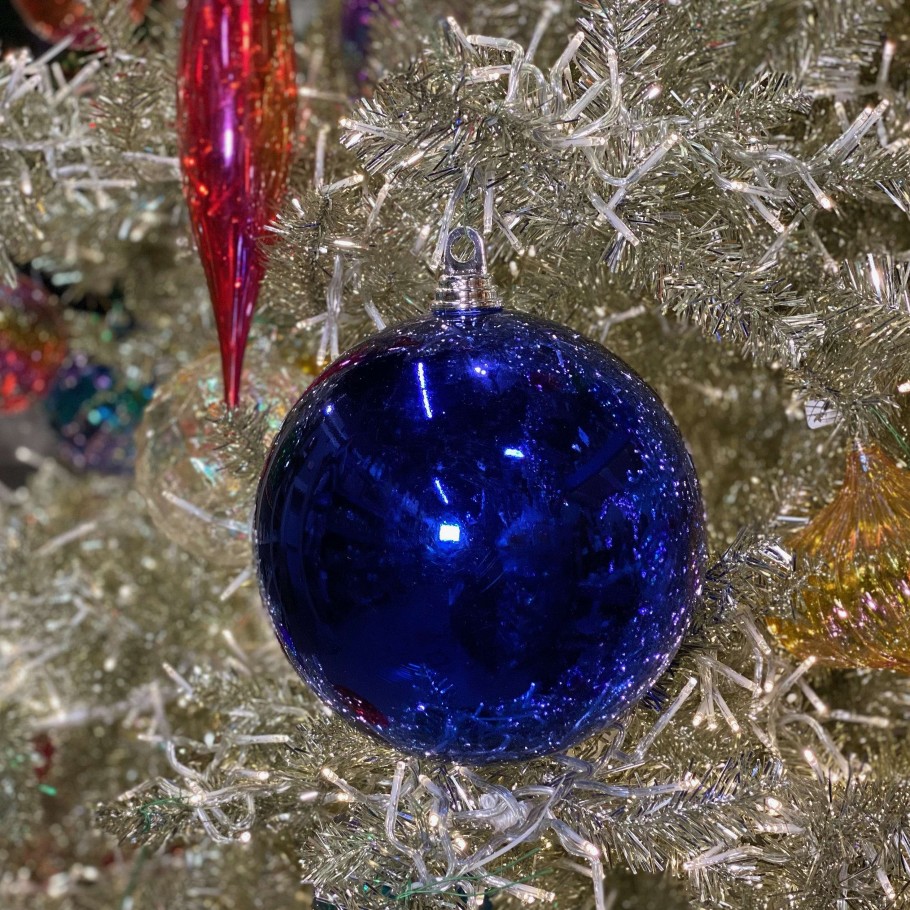 Farrisilk Ball Ornaments | Blue Shiny Ball Ornament, 8"