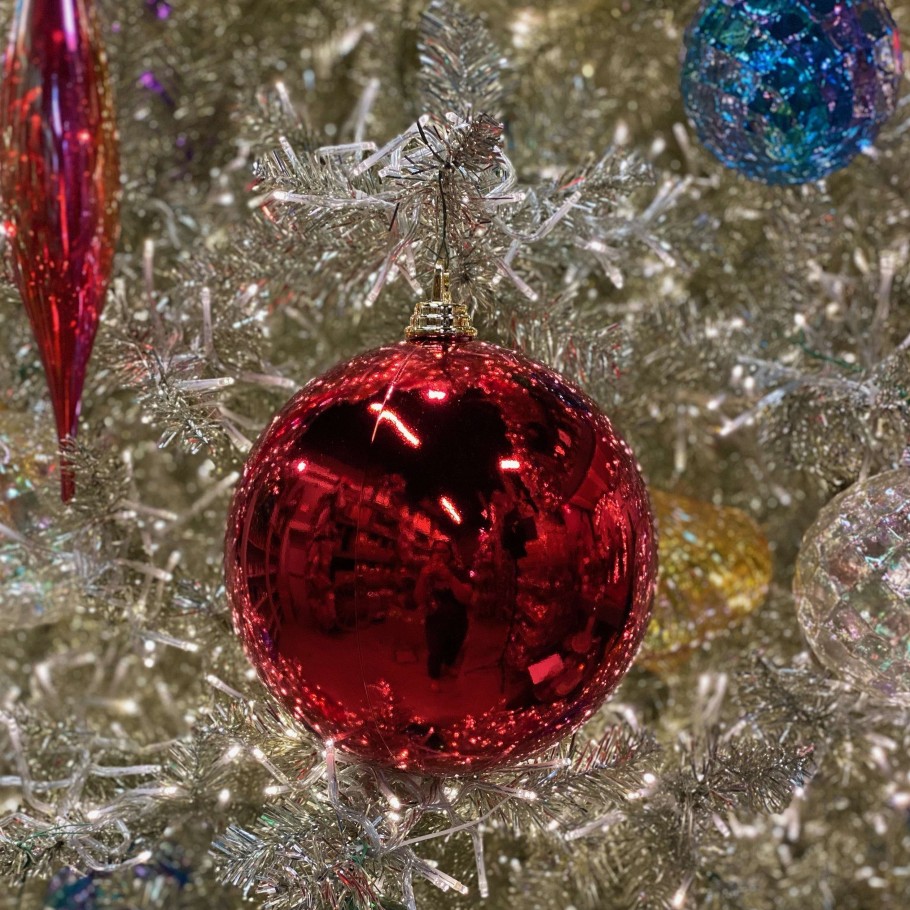 Farrisilk Ball Ornaments | Red Shiny Ball Ornament, 6"