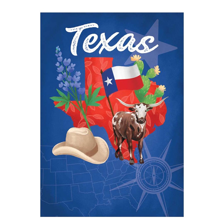 Evergreen Table Decor | Texas State Garden Suede Flag