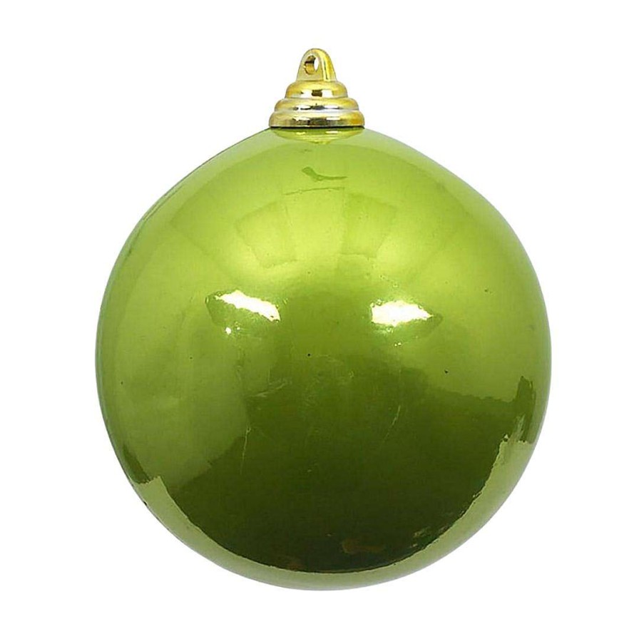 Farrisilk Mardi Gras | Lime Green Candy Apple Ball Ornament, 8"