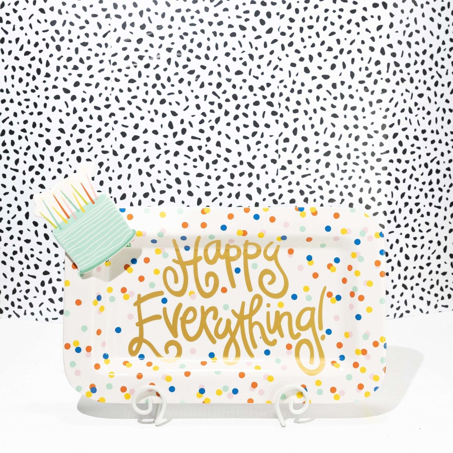 Happy Everything Home Accents | White Swirl Big Plate Stand By Happy Everything!
