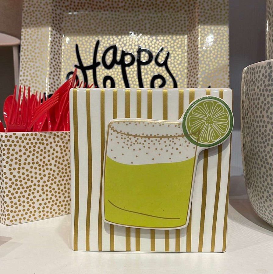 Happy Everything Diy Containers | Gold Mini Stripe Medium Nesting Cube By Happy Everything!