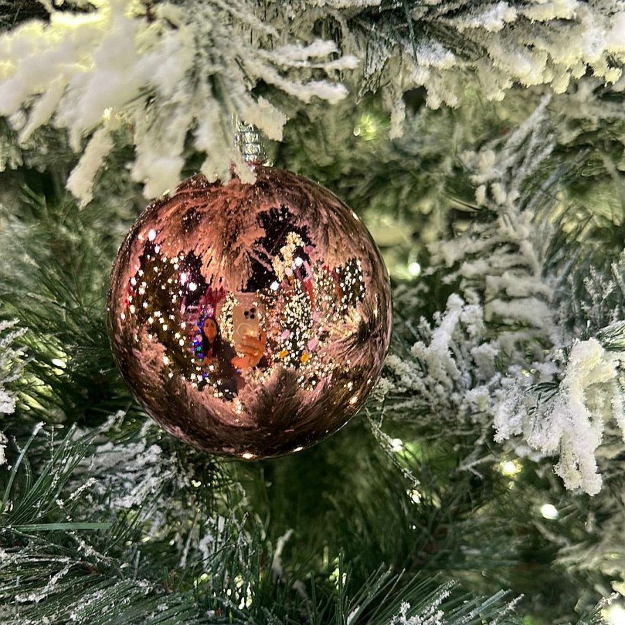 Farrisilk Spring | Dusty Rose Shiny Ball Ornament, 4"